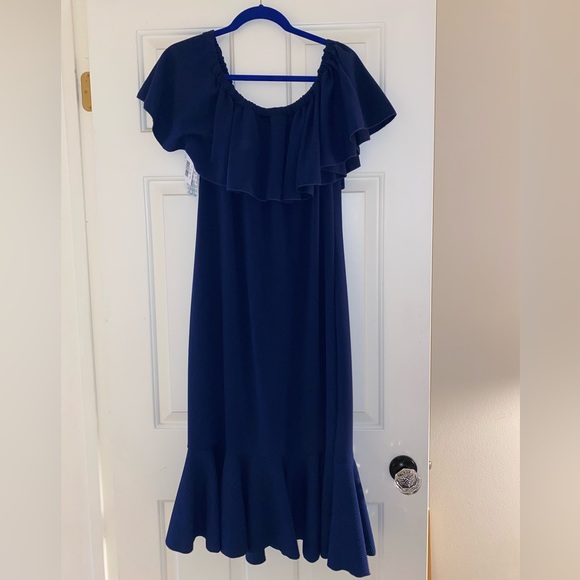 NWT- Lularoe Cici 2xl dark blue dress with ruffles - Picture 3 of 4